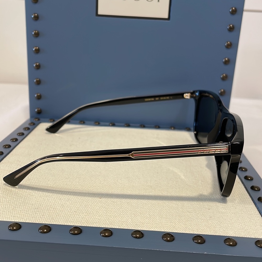 GG0381SN-007 GUCCI MENS SUNGLASSES POLARIZED BLACK - Picture 11 of 14